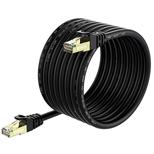 VOSGA Outdoor Cat 7 Ethernet Kabel 40M/130 ft, 26AWG Heavy-Duty Netzwerk Cat7 Gigabit Kabel Patch Kabel RJ45 Gold überzogenes Blei Wasserdichtes Ethernet Kabel Direkte Begräbnis Netzwerkkabel 40M von VOSGA