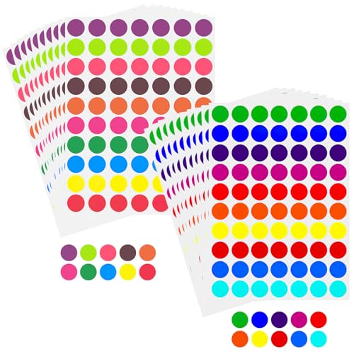 1400 Stück Klebepunkte Bunt, 19mm Punkt Aufkleber, 20 Farben Markierungspunkte, Farbige Etiketten Selbstklebende, Farbkodierung Etiketten, Glue Dots Stickers für Büro Zuhause Schule Basteln 1400 Stück Klebepunkte Bunt, 19mm Punkt Aufkleber, 20 Farben Markierungspunkte, Farbige Etiketten Selbstklebende, Farbkodierung Etiketten, Glue Dots Stickers für Büro Zuhause Schule Basteln von VOSSOT