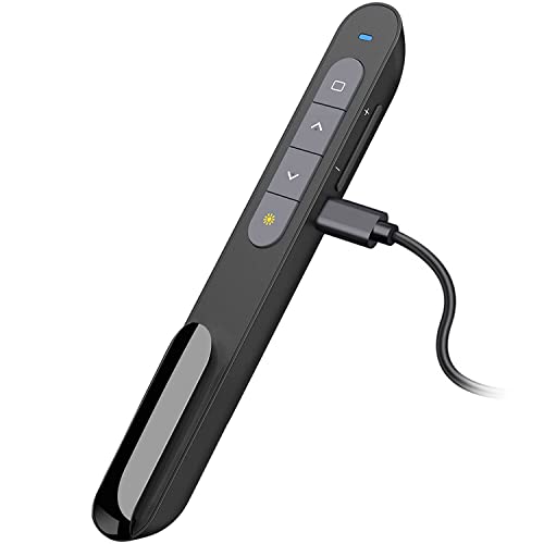 Kabelloses Präsenter, 2.4 GHz Wireless Presenter Powerpoint Fernbedienung USB C Laptop Präsentationsfernbedienung Unterstützt Hyperlink Lautstärkeregler, Präsentation Pointer für Windows Mac von VOVIGGOL