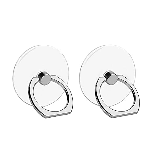 VOVIGGOL Handy Ring Halterung 2st, 360 Drehung Transparent Handy Ringhalter Handyringhalterung Finger Handy Griff handyring Handy Halter Finger Kompatibel für Handys Smartphones Tablets (Rund) von VOVIGGOL