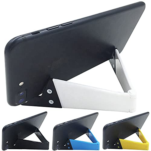VOVIGGOL Handyhalterung Tisch 4st, V-Modell im Taschenformat Faltbar Handy Ständer für Tablet Halter, Handyhalter Smartphone Ständer für iPad, Tablet, Handy, Kindle (Zufällige 4 Farben) von VOVIGGOL