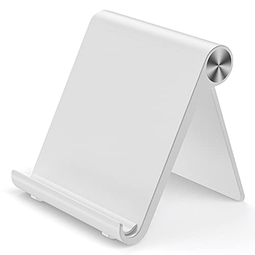 VOVIGGOL Handyständer für Tisch, Verstellbarer Handy Halterung Schreibtisch, Faltbare Handy Ständer Handyhalter Tablet Ständer für iPhone iPad Tablet 4-7,9 Zoll Smartphones (weiß) von VOVIGGOL