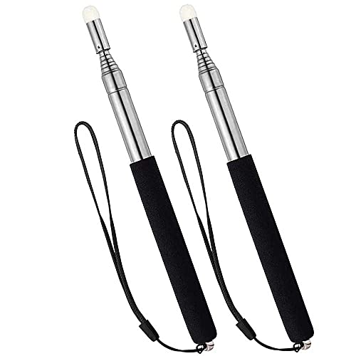 Zeigestab Ausziehbar mit Handschlaufe 2st, VOVIGGOL Teleskop Schläger Zeigestock Ausziehbar Teleskopstab für Lehrer Whiteboard Tafel Zeiger Zeigestock für Lehrerin (Schwarz) von VOVIGGOL