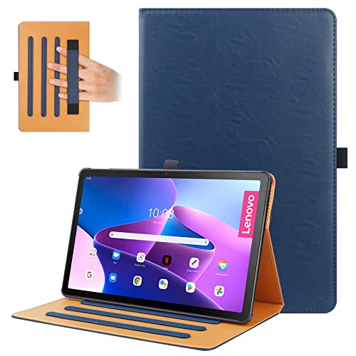 VOVIPO Lenovo Tab M10 Plus (3rd Gen) 10.6 Zoll Hülle, Multi-Viewing Angels PU Leder Stand Folio Hülle mit Handschlaufe für Lenovo Tab M10 Plus (3rd Gen) 10.6 Zoll 2022-Navy von VOVIPO