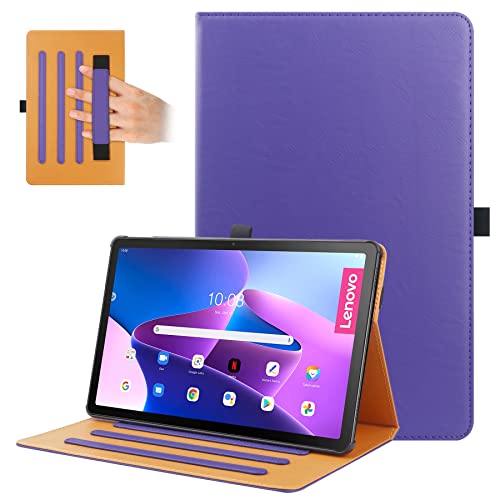 VOVIPO Lenovo Tab M10 Plus (3rd Gen) 10.6 Zoll Hülle, Multi-Viewing Angels PU Leder Stand Folio Hülle mit Handschlaufe für Lenovo Tab M10 Plus (3rd Gen) 10.6 Zoll 2022-Purple von VOVIPO