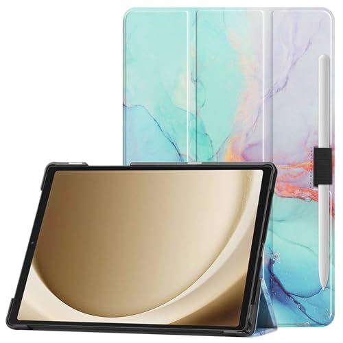 VOVIPO Slim Hülle für Samsung Galaxy Tab A9+ 11 Zoll 2023,Super dünne leichte Tri-Fold Stand Hülle mit Auto Wake/Sleep Funktion für Galaxy Tab A9 Plus 2023 Modell (SM-X210/X216/X218)-Marble Blue von VOVIPO