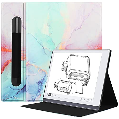 VOVIPO Ultra Slim Book Folio Ledertasche mit Ständer und P-Tasche für Remarkable 2 10.3 2020 Digital Paper-Marble Blue von VOVIPO