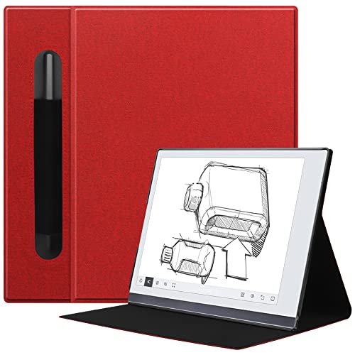 VOVIPO Ultra Slim Book Folio Ledertasche mit Ständer und P-Tasche für Remarkable 2 10.3 2020 Digital Paper-Wine von VOVIPO