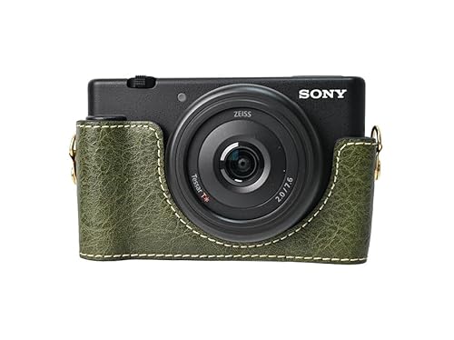 VOVMOEYA Kamera-Halbtasche für Sony ZV-1M2/ZV-1F, PU-Leder, Kamerakäfig, Kit mit Kameragurt, Grün VOVMOEYA Kamera-Halbtasche für Sony ZV-1M2/ZV-1F, PU-Leder, Kamerakäfig, Kit mit Kameragurt, Grün von VOVMOEYA