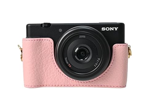 VOVMOEYA Kamera-Halbtasche für Sony ZV-1M2/ZV-1F, PU-Leder, Kamerakäfig, Kit mit Kameragurt, Rosa VOVMOEYA Kamera-Halbtasche für Sony ZV-1M2/ZV-1F, PU-Leder, Kamerakäfig, Kit mit Kameragurt, Rosa von VOVMOEYA