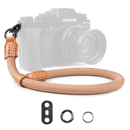 VOVMOEYA Kamera Handschlaufe,Kameragurt aus Seil für Sony Alpha Handschlaufe A7 IV A6400 A6000 Canon EOS Handschlaufe Fujifilm X100V Nikon DSLR Handschlaufe - Braun von VOVMOEYA