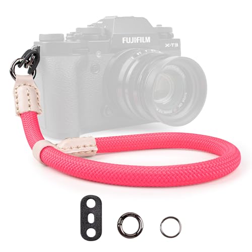 VOVMOEYA Kamera Handschlaufe,Kameragurt aus Seil für Sony Alpha Handschlaufe A7 IV A6400 A6000 Canon EOS Handschlaufe Fujifilm X100V Nikon DSLR Handschlaufe - Rosa von VOVMOEYA