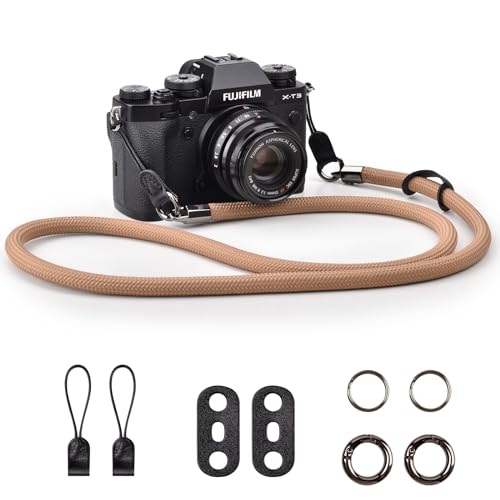 VOVMOEYA Kameragurt Sony Alpha,Kamera Tragegurt aus Seil für Canon EOS Sony A6000 A6400 A7 IV Fujifilm X100V XT5 Nikon Zfc Nackengurt Umhängegurt Schultergurt DSLR Kameragurt - Schwarz VOVMOEYA Kameragurt Sony Alpha,Kamera Tragegurt aus Seil für Canon EOS Sony A6000 A6400 A7 IV Fujifilm X100V XT5 Nikon Zfc Nackengurt Umhängegurt Schultergurt DSLR Kameragurt - Schwarz von VOVMOEYA