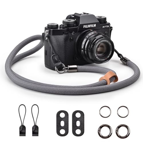 VOVMOEYA Kameragurt Sony Alpha,Kamera Tragegurt aus Seil für Canon EOS Sony A6000 A6400 A7 IV Fujifilm X100V XT5 Nikon Zfc Nackengurt Umhängegurt Schultergurt DSLR Kameragurt - Schwarz VOVMOEYA Kameragurt Sony Alpha,Kamera Tragegurt aus Seil für Canon EOS Sony A6000 A6400 A7 IV Fujifilm X100V XT5 Nikon Zfc Nackengurt Umhängegurt Schultergurt DSLR Kameragurt - Schwarz von VOVMOEYA