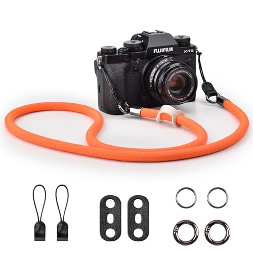 VOVMOEYA Kameragurt Sony Alpha,Kamera Tragegurt aus Seil für Canon EOS Sony A6000 A6400 A7 IV Fujifilm X100V XT5 Nikon Zfc Nackengurt Umhängegurt Schultergurt DSLR Kameragurt - Schwarz VOVMOEYA Kameragurt Sony Alpha,Kamera Tragegurt aus Seil für Canon EOS Sony A6000 A6400 A7 IV Fujifilm X100V XT5 Nikon Zfc Nackengurt Umhängegurt Schultergurt DSLR Kameragurt - Schwarz von VOVMOEYA