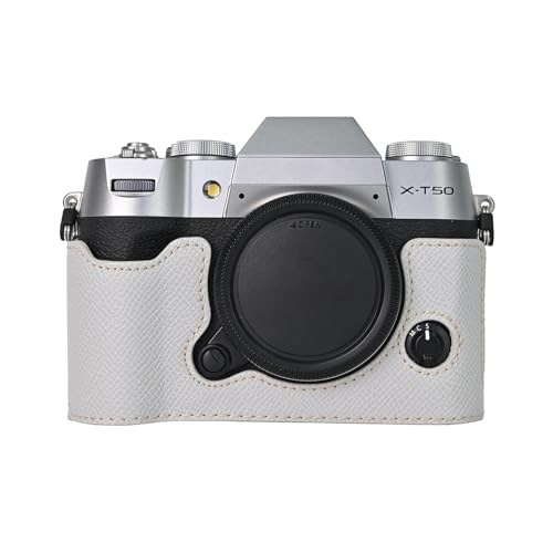 VOVMOEYA Kameratasche for Fujifilm X-T50 spiegellose Digitalkamera, Fuji XT50, halbe Hülle mit weichem Mikrofaser-Innenfutter, funktioniert gut mit 6,35 mm - 20 Gewindelöcher, Retro-PU-Leder-Textur VOVMOEYA Kameratasche for Fujifilm X-T50 spiegellose Digitalkamera, Fuji XT50, halbe Hülle mit weichem Mikrofaser-Innenfutter, funktioniert gut mit 6,35 mm - 20 Gewindelöcher, Retro-PU-Leder-Textur von VOVMOEYA