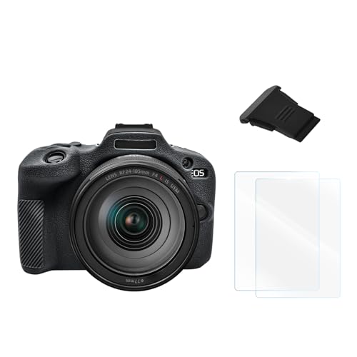 VOVMOEYA Kameratasche für Canon EOS R100[mit 2 Displayschutzfolien],Silikonhülle Kompatibel mit Canon EOS R100 Digitalkamera,EOS R100 Tasche Hülle,Schwarz von VOVMOEYA