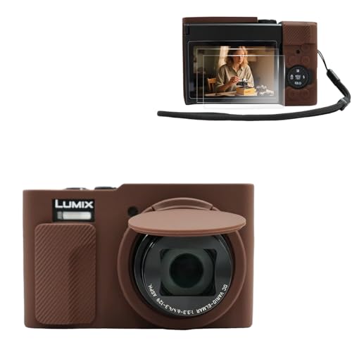 VOVMOEYA Kameratasche für Lumix TZ99, für TZ99 Kameratasche, Silikonhülle, mit 0,25 mm ultradünnem Displayschutz für Panasonic Lumix TZ99, mit Handschlaufe, coffee, Kosmetikkoffer VOVMOEYA Kameratasche für Lumix TZ99, für TZ99 Kameratasche, Silikonhülle, mit 0,25 mm ultradünnem Displayschutz für Panasonic Lumix TZ99, mit Handschlaufe, coffee, Kosmetikkoffer von VOVMOEYA