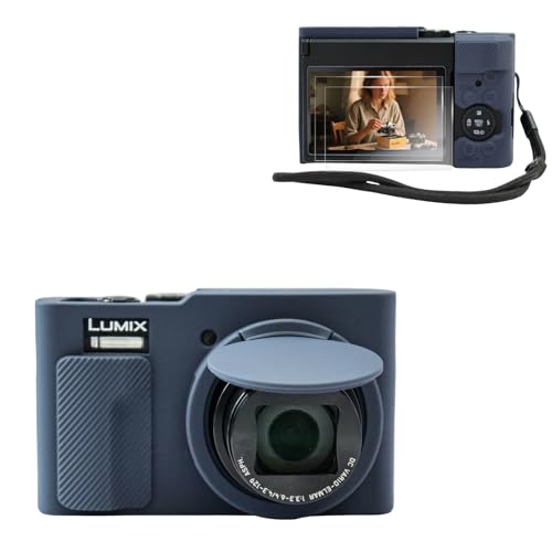 VOVMOEYA Kameratasche für Lumix TZ99, für TZ99 Kameratasche, Silikonhülle, mit 0,25 mm ultradünnem Displayschutz für Panasonic Lumix TZ99, mit Handschlaufe VOVMOEYA Kameratasche für Lumix TZ99, für TZ99 Kameratasche, Silikonhülle, mit 0,25 mm ultradünnem Displayschutz für Panasonic Lumix TZ99, mit Handschlaufe von VOVMOEYA