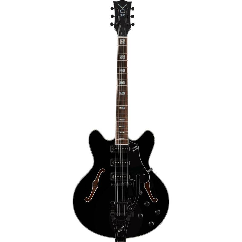 VOX Bobcat S66 Bigsby Jet Black Semi-Acoustic Guitar von VOX