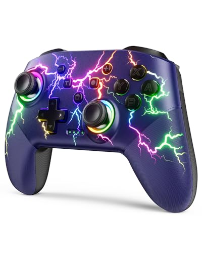VOYEE Switch Controller kompatibel mit Switch/Lite/OLED/PC/Windows/iOS/Android, 1000mAh Ergonomischer kabelloser Pro Controller mit Lightning LED Programmierbares Wake-up Vibration VOYEE Switch Controller kompatibel mit Switch/Lite/OLED/PC/Windows/iOS/Android, 1000mAh Ergonomischer kabelloser Pro Controller mit Lightning LED Programmierbares Wake-up Vibration von VOYEE