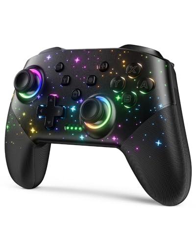 VOYEE Kabellose Controller, kompatibel mit Switch/Lite/OLED/PC Windows, Programmierbarer 1000mAh Pro Controller mit RGB LED Stern Licht Eine Tastenkombination Aufwachen Turbo Bewegung Vibration VOYEE Kabellose Controller, kompatibel mit Switch/Lite/OLED/PC Windows, Programmierbarer 1000mAh Pro Controller mit RGB LED Stern Licht Eine Tastenkombination Aufwachen Turbo Bewegung Vibration von VOYEE