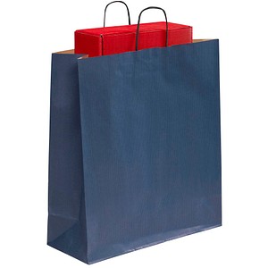 50 VP Papier-Tragetaschen Toptwist blau 40,0 x 45,0 cm von VP