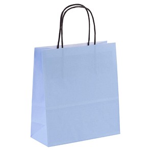 50 VP Papier-Tragetaschen Toptwist hellblau 19,0 x 21,0 cm von VP