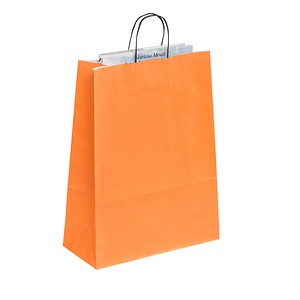 50 VP Papier-Tragetaschen Toptwist orange 32,0 x 42,0 cm von VP
