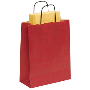 50 VP Papier-Tragetaschen Toptwist rot 24,0 x 31,0 cm von VP