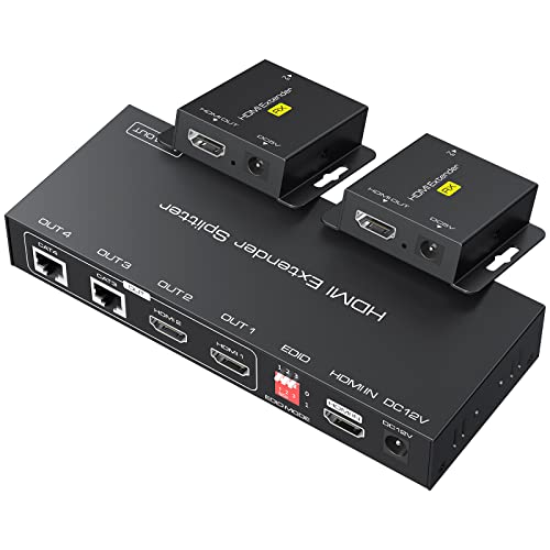 VPFET HDMI Extender Splitter über Cat5e 6 165ft 1 In 2 Out Übertragung hinzufügen zwei Loop HDMI Out Balun Ethernet Unterstützt 1080p HDCP EDID POC Eine Stromversorgung for die Arbeit mit von VPFET