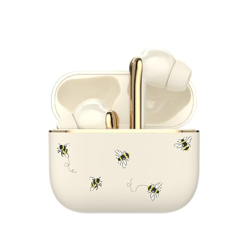 VQ Skylark TWS Kabellose Kopfhörer - Bluetooth 5.3 In Ear Kopfhörer mit Verbesserte Geräuschunter Drückung (ENC), 10 Stunden Spielzeit und 48 Stunden Ladeetui Backup - Cath Kidston Bienen von VQ