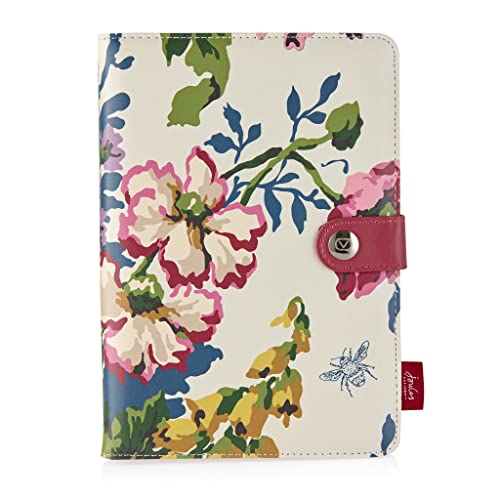 VQ Universale Hülle für 9 bis 10 Zoll Tablet - Ständer Folio Tablet Hülle mit 3 verstellbaren Winkeln und Floral Crème Designer-Druck von Joules Cambridge von VQ