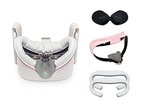 VR Cover Facial Interface Bracket & Foam Replacement with Lens Protector Cover for Meta Quest 2 (ThrillSeeker Edition - Pink & Light Grey) von VR Cover