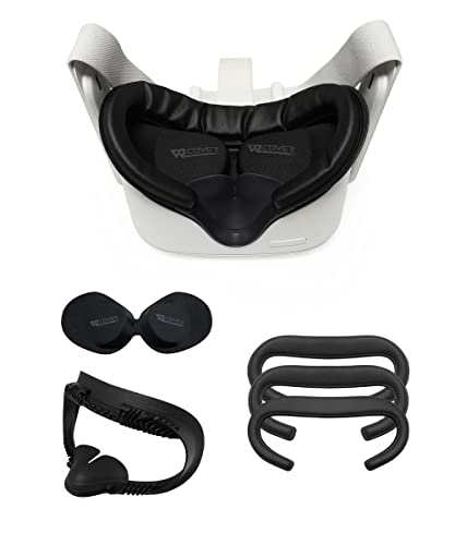 VR Cover Fitness Facial Interface Bracket & Foam Comfort Replacement with Lens Protector Cover for Oculus/Meta Quest 2 (Dark Grey & Black + Comfort Foam) von VR Cover