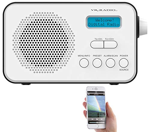 VR-Radio Akku Radio: Mobiles Akku-Digitalradio mit DAB+ & FM, Wecker, Bluetooth 5, 8 Watt (DAB Radio mobil, DAB+ mit und Akku, Bluetooth, Lautsprecher iPad) von VR-Radio