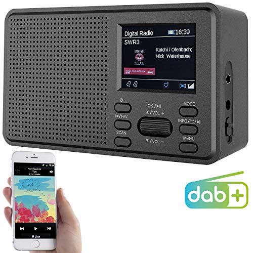 VR-Radio Mobiles Radio: Mobiles Digitalradio mit DAB+ und UKW, LCD-Farbdisplay, Wecker, 8 Watt (Radio DAB, DAB Radio Farbdisplay, Lautsprecher iPad) von VR-Radio