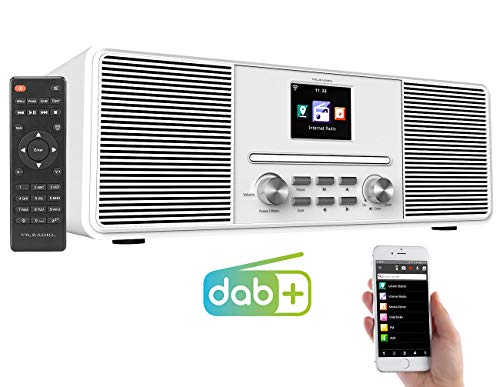 VR-Radio Radio mit CD Player: Stereo-Internetradio mit CD-Player, DAB+/FM & Bluetooth, 40 Watt, weiß (DAB Radio mit CD, Radio Stereo DAB, Netzwerk) von VR-Radio