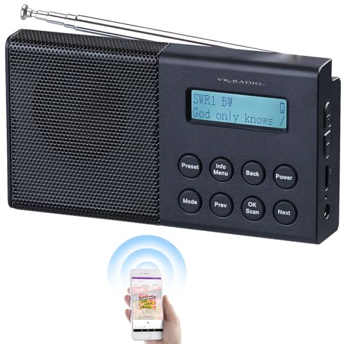 VR-Radio Kofferradio: Digitales DAB+/FM-Taschenradio mit Bluetooth 5, Wecker, Display, RDS (Radio DAB, DAB Kofferradio, tragbares) von VR-Radio
