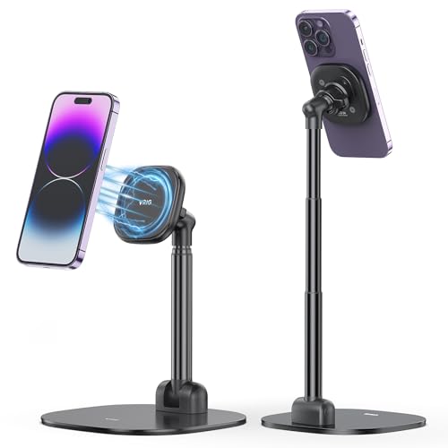 VRIG Magnetischer Schreibtisch-Telefonständer für Büro/Zuhause, 360° drehbar, mit Magnetring, Höhe und Neigung, verstellbarer Handy-Ständer für iPhone 16, 15, 14, 13, 12 und mehr/Android von VRIG Direct