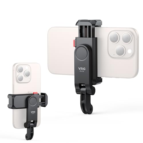 VRIG Telefonhalter/Hot Shoe Mount Adapter Kit Kompatibel mit Action Kamera GoPro Hero 11 10 9 8 7 6 5, DJI OSMO Action/Action 2, iPhone13 Pro Max, Samsung, Anbringen an DSLR Kamera oder Ringlicht von VRIG