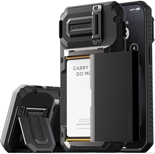 VRS DESIGN Damda Glide DuoGuard Schutzhülle für iPhone 15 Pro Max (2023), hochwertige, robuste, vollständig abgedeckte Kameralinsenschutzhülle, Kartenhalter, Brieftaschen-Hülle (Logo Black) von VRS Design