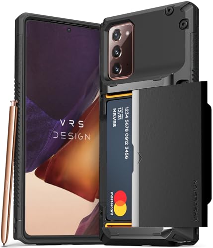 VRS DESIGN Damda Glide Pro Handyhülle für Galaxy Note 20, mit [4 Karten] [halbautomatisch], hochwertige, stabile Kreditkartenschlitze, Brieftasche für Samsung Galaxy Note 20 5G 6,7 Zoll (2020), Logo von VRS Design