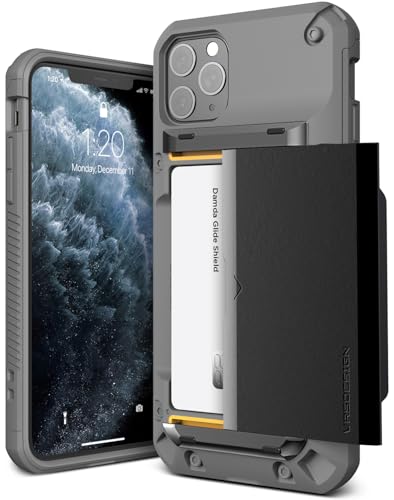 VRS DESIGN Schutzhülle für iPhone 11 Pro Max 6,5 Zoll (2019), kompatibel mit iPhone 11 Pro Max 16,5 cm (6,5 Zoll) (2019), Premium-stabil, halbautomatisches Kartenschlitz, Brieftasche, 4 Kartenfächer von VRS Design