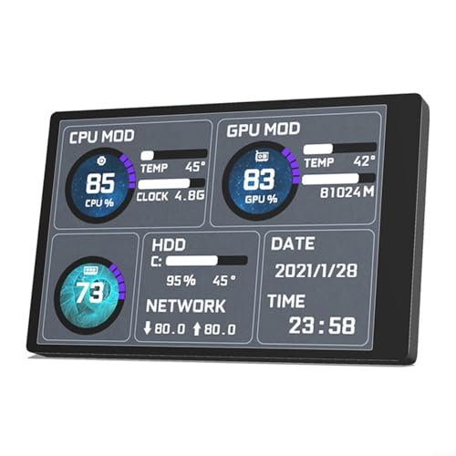 8,9 cm IPS Typ C Sekundärbildschirm, USB-C-betriebener Dual-Monitor für Win10/11, 8,5 x 5,5 x 2 cm, kompaktes ABS-Design, tragbares Dual-Screen-Produktivitätswerkzeug, Schwarz/Weiß, 1er-Pack mit 8,9 cm IPS Typ C Sekundärbildschirm, USB-C-betriebener Dual-Monitor für Win10/11, 8,5 x 5,5 x 2 cm, kompaktes ABS-Design, tragbares Dual-Screen-Produktivitätswerkzeug, Schwarz/Weiß, 1er-Pack mit von VRTYVEYBB