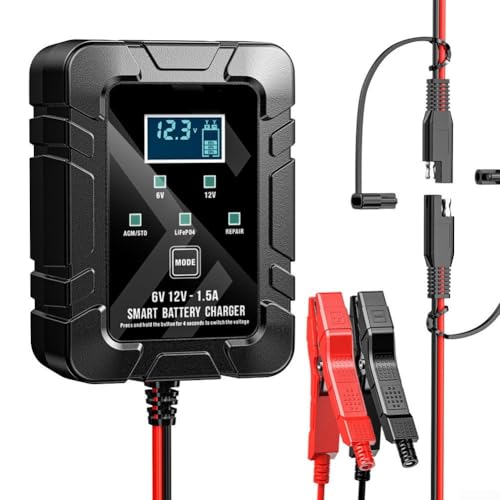 Effizientes 12 V/6 V Batterieladegerät für Autos und Motorräder mit Ladefunktionen (A) von VRTYVEYBB