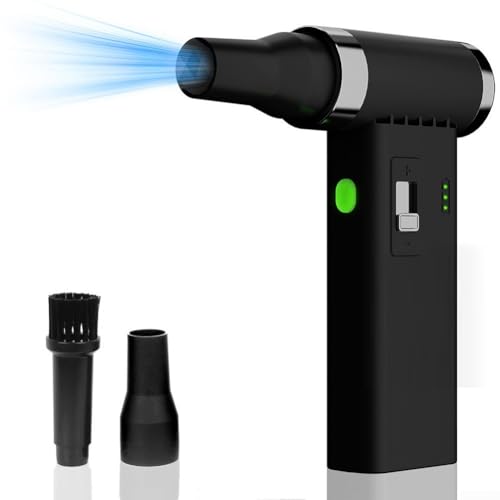 Kabelloses Hochgeschwindigkeits-Druckluftgebläse entwickelt, um Staub auf Computern, Tastaturen und mehr zu bekämpfen (schwarz) von VRTYVEYBB