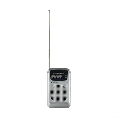 Tragbares AM/FM-Taschenradio, Dualband-Digitalempfänger mit Lautsprecher, batteriebetrieben, kompaktes ABS-Design (5,8 x 2 x 10 cm), ideal für Outdoor/Reisen/Notfall, leichtes persönliches Radio (grau von VRTYVEYBB