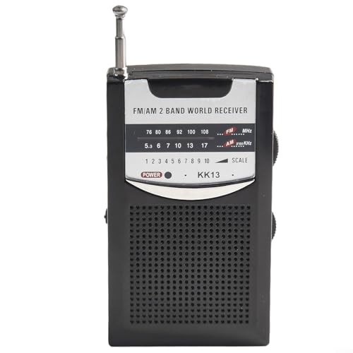 Tragbares AM/FM-Taschenradio, Dualband-Digitalempfänger mit Lautsprecher, batteriebetrieben, kompaktes ABS-Design (5,8 x 2 x 10 cm), ideal für Outdoor/Reisen/Notfall, leichtes persönliches Radio von VRTYVEYBB
