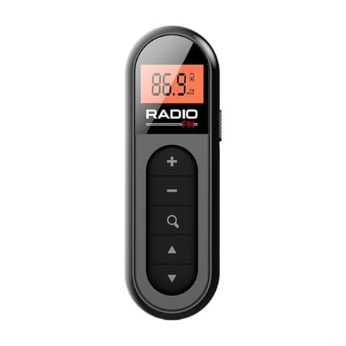 Tragbares FM-Radio mit LCD-Display mit Hintergrundbeleuchtung, inklusive 3,5-mm-Kopfhörern, ideal für Jogging/Camping/Outdoor-Aktivitäten, persönliches Mini-Taschenradio mit klarem Empfang (schwarz) Tragbares FM-Radio mit LCD-Display mit Hintergrundbeleuchtung, inklusive 3,5-mm-Kopfhörern, ideal für Jogging/Camping/Outdoor-Aktivitäten, persönliches Mini-Taschenradio mit klarem Empfang (schwarz) von VRTYVEYBB